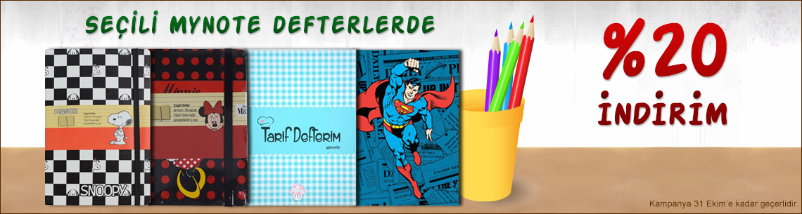 Seçili Mynote Defterlerde %20 İndirim