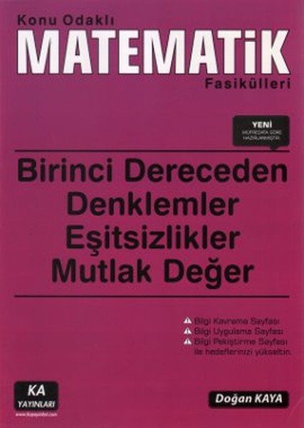 Konu Odaklı Matematik Fasikülleri - Birinci Dereceden Denklemler, Eşitsizlikler, Mutlak Değer.pdf