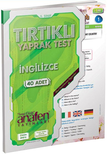 Anafen 5.Sınıf İngilizce Tırtıklı Yaprak Test 28 Yaprak Dvd Çözümlü.pdf