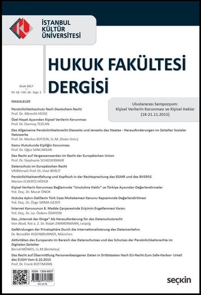 İstanbul Kültür Üniversitesi Hukuk Fakültesi Dergisi Sayı 1.pdf