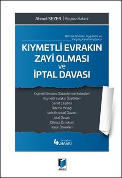 Kıymetli Evrakın Zayi Olması ve İptal Davası.pdf