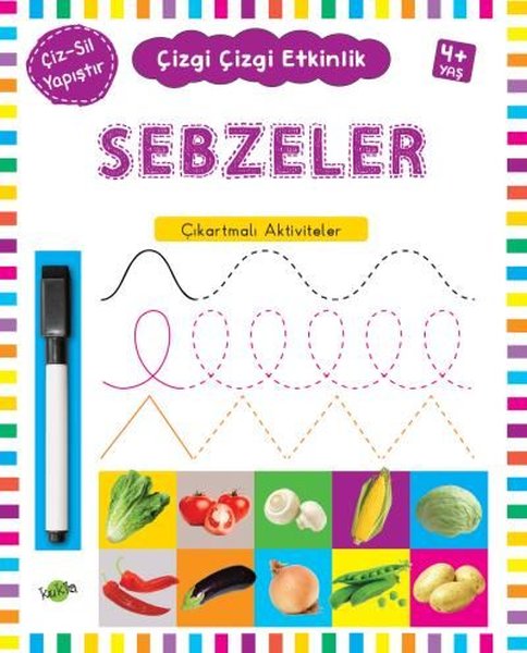 Sebzeler Çıkartmalı Aktiviteler 4 Yaş Çizgi Çizgi Etkinlik.pdf
