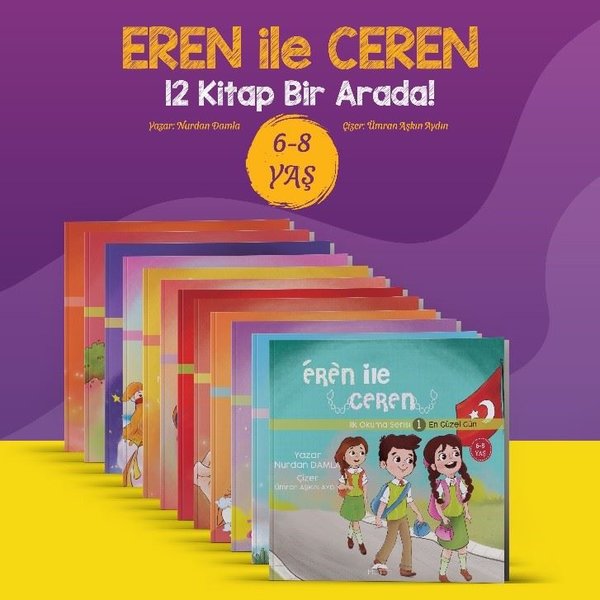Eren ile Ceren İlk Okuma Serisi Seti - 12 Kitap Takım - 1
