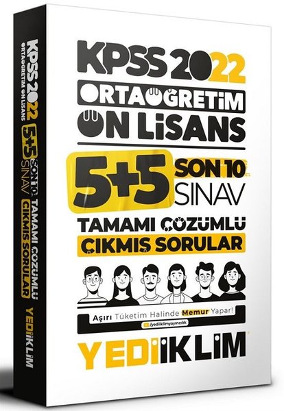 2022 Kpss Ortaogretim On Lisans Gy Gk Son 10 Sinav Tamami Cozumlu Cikmis Sorular Kolektif Fiyati Satin Al Idefix