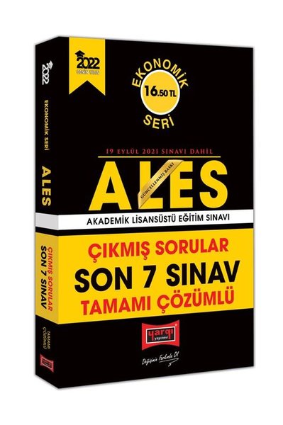 2022 ALES Ekonomik Seri Son 7 Sınav Tamamı Çözümlü Çıkmış Sorular - Yargı Yayınları - Image 1