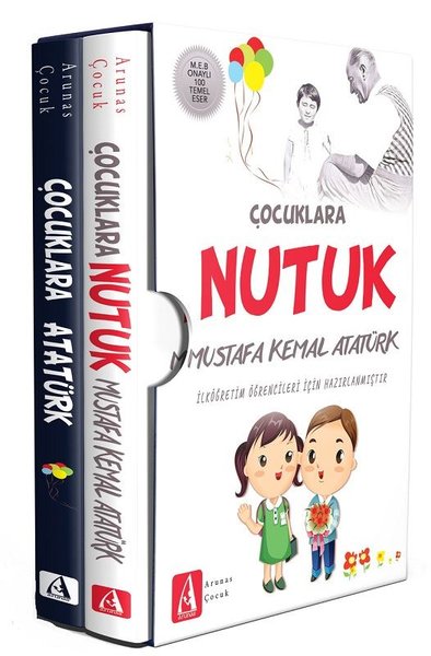 Çocuklar İçin Atatürk Seti - 2 Kitap Takım Kutulu - Mustafa Kemal Atatürk - Arunas Yayıncılık