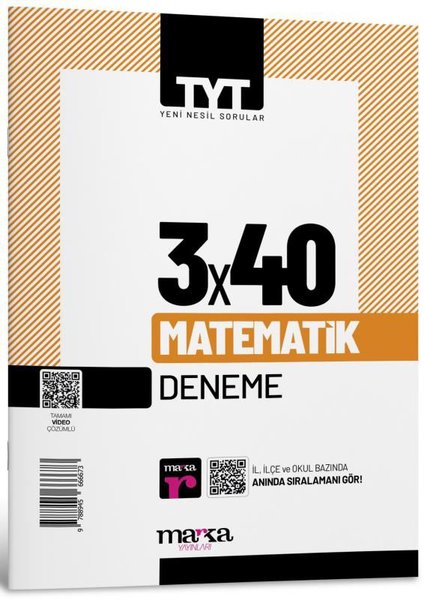 2025 TYT Matematik 3 Deneme Tamamı Video Çözümlü - Kolektif  - Marka Yayınları