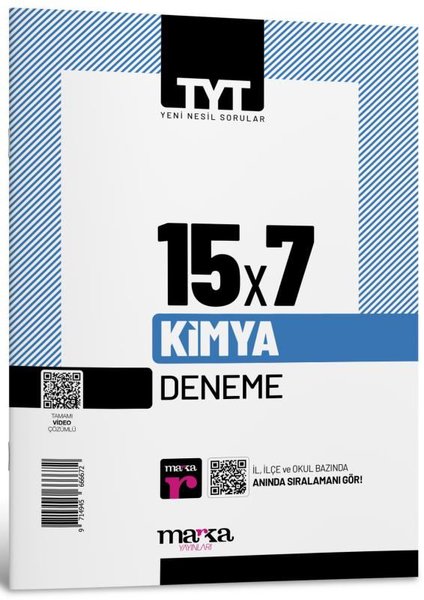 2025 TYT Kimya 15 Deneme Tamamı Video Çözümlü - Marka Yayınları