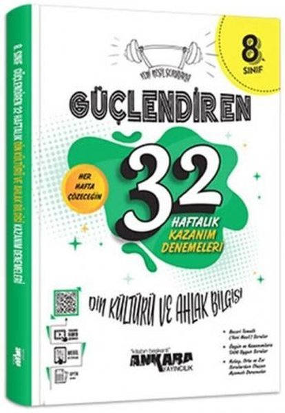 8. Sınıf Din Kültürü ve Ahlak Bilgisi Güçlendiren 32 Haftalık Kazanım Denemeleri - Kolektif  - Ankara Yayıncılık