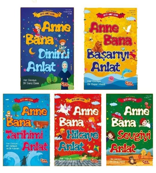 Anne - Çocuk Boyama ve Okuma Etkinliği Seti - 5 Kitap Takım Büyük Boy