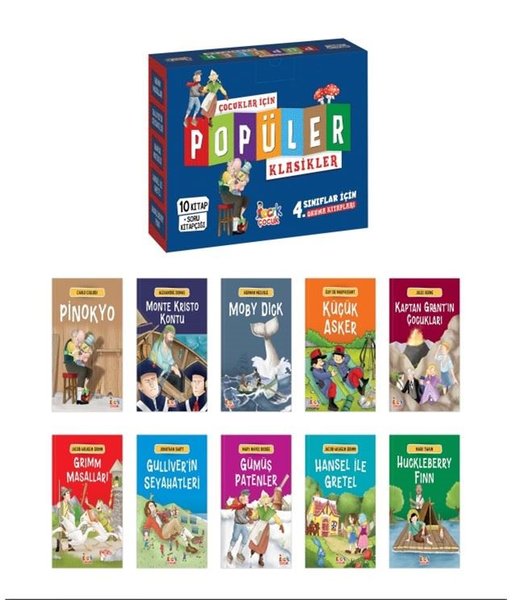 Çocuklar için Popüler Klasikler Set+Soru Kitapçığı - 10 Kitap Takım - Bıcırık Yayınları - Image 1