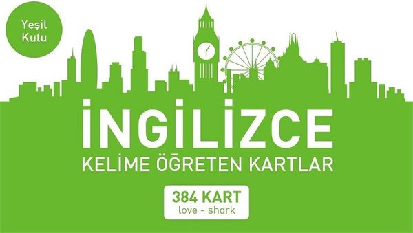İngilizce Kelime Öğreten Kartlar - Yeşil Kutu - 384 Kart - Mavi Kelebek - Image 1