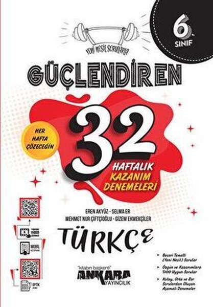 6. Sınıf Türkçe Güçlendiren 32 Haftalık Kazanım Denemeleri - Ankara Yayıncılık - Image 1