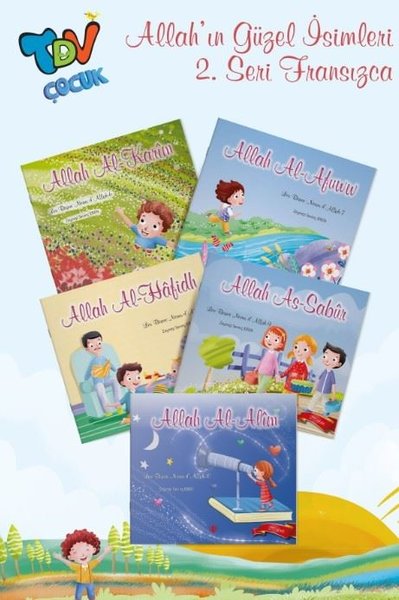 Allah'ın Güzel İsimleri 2. Seri Seti - 5 Kitap Takım - Fransızca - Les Beaux Noms d'Allah - Türkiye Diyanet Vakfı Yayınları - Image 1