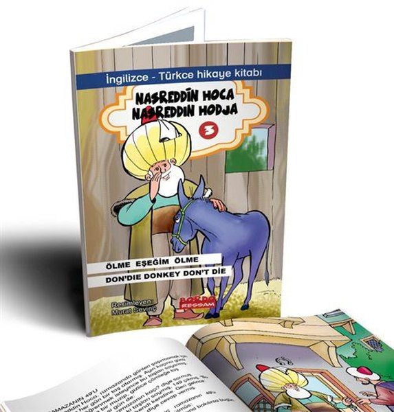 Nasreddin Hoca 3 - İngilizce - Türkçe Hikaye Kitabı - Bordo Ressam - Image 1